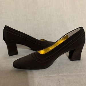 Caressa Brown Slip On Heels Size 7